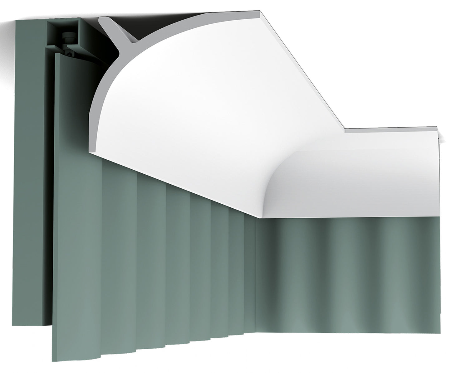 Orac Decor C991 Cornice Soffitto Parete Purotouch® Poliuretano Ad Alta Densità Bianco Resistente Agli Urti Calore Acqua Tenda Illuminazione Indiretta Verniciabile Pretrattata Primer Acrilico Impermeabile Interno Esterno Ambienti Umidi Misura 200x11x14 cm