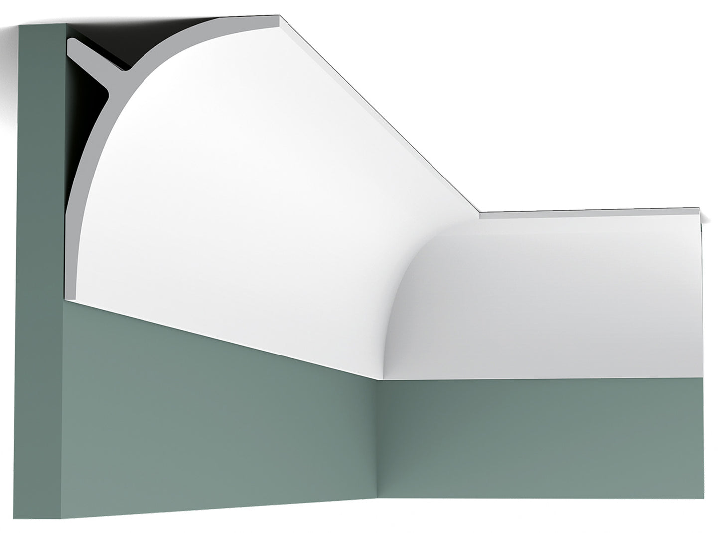 Orac Decor C991 Cornice Soffitto Parete Purotouch® Poliuretano Ad Alta Densità Bianco Resistente Agli Urti Calore Acqua Tenda Illuminazione Indiretta Verniciabile Pretrattata Primer Acrilico Impermeabile Interno Esterno Ambienti Umidi Misura 200x11x14 cm