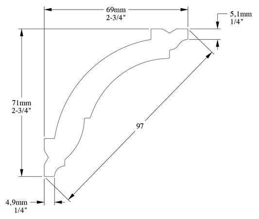 Orac Decor CX100 Cornice Soffitto Parete Duropolymer® Polistirene Ad Alta Densità Bianco Resistente Agli Urti Calore Facile Da Installare Verniciabile Pretrattata Primer Acrilico Impermeabile Per Interno ed Esterno Ambienti Umidi Misura 200x6,9x7,1 cm