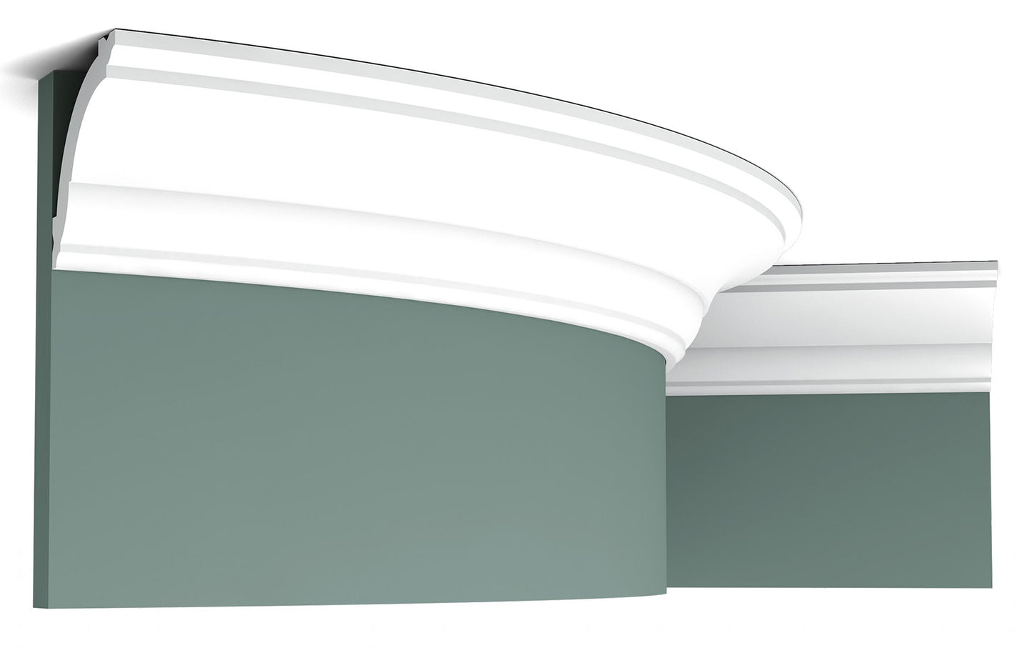 Orac Decor CX100F Cornice Soffitto Parete Poliuretano Flessibile Curvabile Bianco Resistente Agli Urti Calore Termiti Acqua Facile Da Installare Verniciabile Pretrattata Primer Acrilico Impermeabile Interno Esterno Ambienti Umidi Misura 200x6,9x7,1 cm