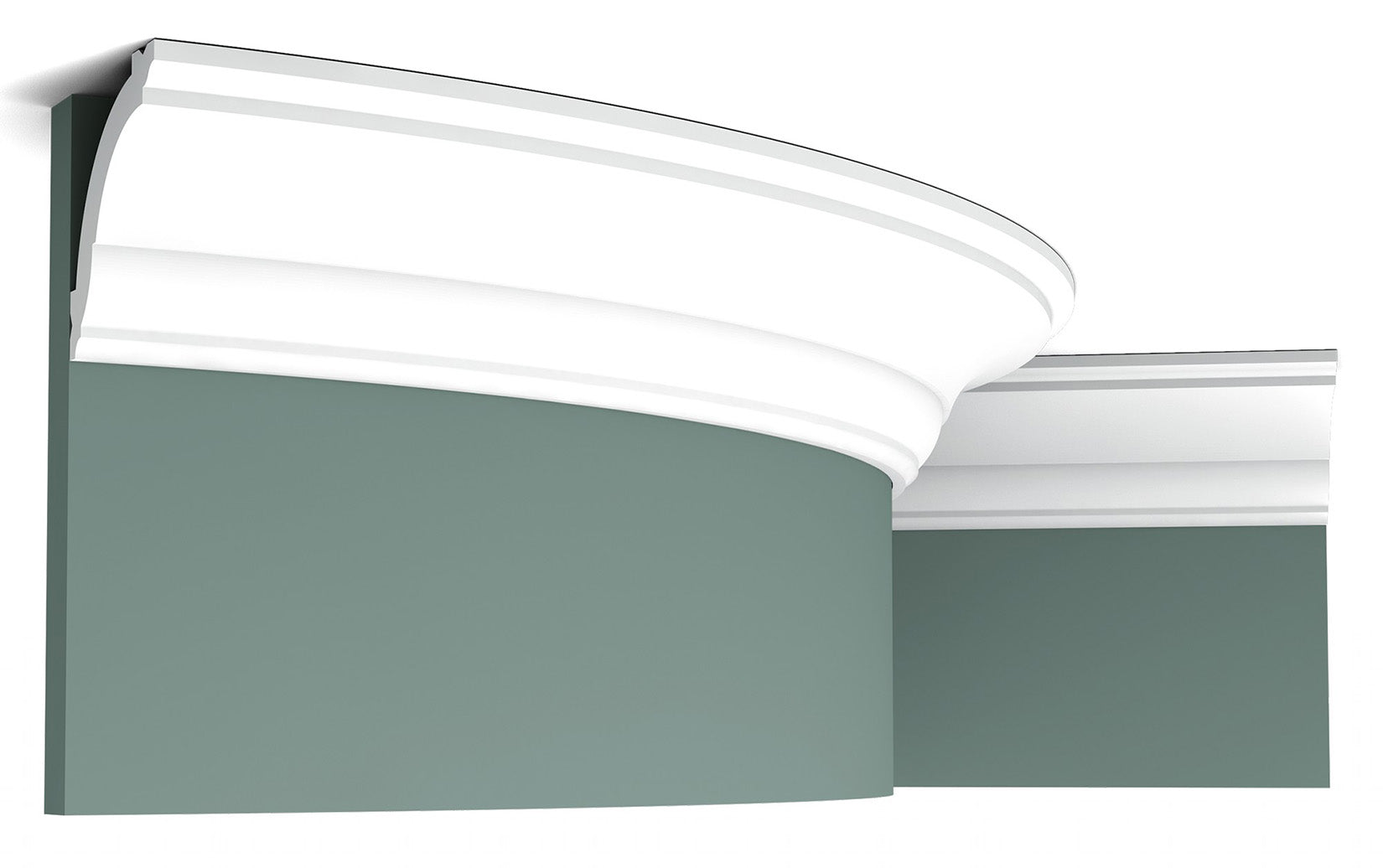 Orac Decor CX100F Cornice Soffitto Parete Poliuretano Flessibile Curvabile Bianco Resistente Agli Urti Calore Termiti Acqua Facile Da Installare Verniciabile Pretrattata Primer Acrilico Impermeabile Interno Esterno Ambienti Umidi Misura 200x6,9x7,1 cm
