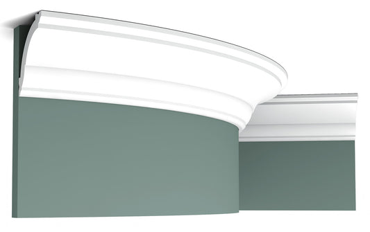 Orac Decor CX100F Cornice Soffitto Parete Poliuretano Flessibile Curvabile Bianco Resistente Agli Urti Calore Termiti Acqua Facile Da Installare Verniciabile Pretrattata Primer Acrilico Impermeabile Interno Esterno Ambienti Umidi Misura 200x6,9x7,1 cm