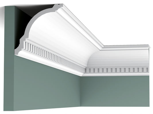 Orac Decor CX107 Cornice Soffitto Parete Duropolymer® Polistirene Ad Alta Densità Bianco Resistente Agli Urti Calore Facile Da Installare Verniciabile Pretrattata Primer Acrilico Impermeabile Per Interno ed Esterno Ambienti Umidi Misura 200x12x12 cm