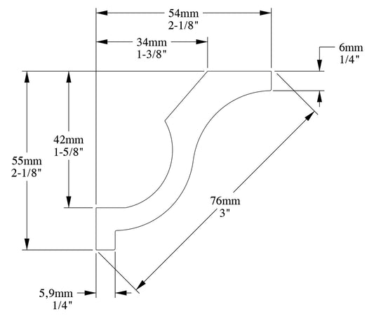Orac Decor CX108 Cornice Soffitto Parete Duropolymer® Polistirene Ad Alta Densità Bianco Resistente Agli Urti Calore Facile Da Installare Verniciabile Pretrattata Primer Acrilico Impermeabile Per Interno ed Esterno Ambienti Umidi Misura 200x5,4x5,5 cm