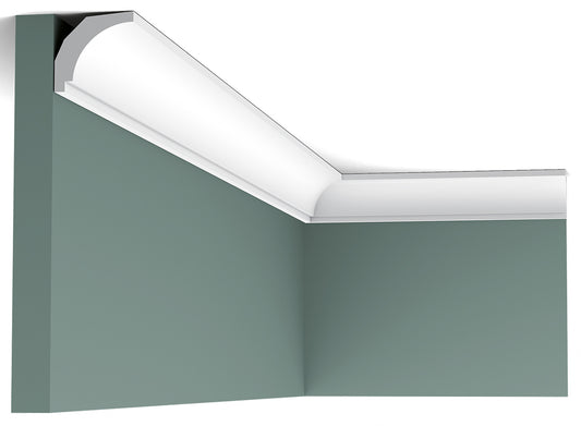 Orac Decor CX115 Cornice Soffitto Parete Duropolymer® Polistirene Ad Alta Densità Bianco Resistente Agli Urti Calore Acqua Facile Da Installare Verniciabile Pretrattata Primer Acrilico Impermeabile Per Interno ed Esterno Ambienti Umidi Misura 200x3x3 cm