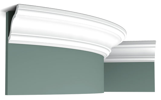 Orac Decor CX123F Cornice Soffitto Parete Poliuretano Flessibile Flex Curvabile Bianco Resistente Agli Urti Calore Termiti Acqua Facile Da Installare Verniciabile Pretrattata Primer Acrilico Impermeabile Interno Esterno Ambienti Umidi Misura 200x8x8 cm
