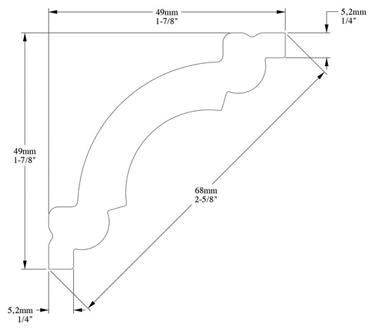Orac Decor CX124 Cornice Soffitto Parete Duropolymer® Polistirene Ad Alta Densità Bianco Resistente Agli Urti Calore Facile Da Installare Verniciabile Pretrattata Primer Acrilico Impermeabile Per Interno ed Esterno Ambienti Umidi Misura 200x4,9x4,9 cm