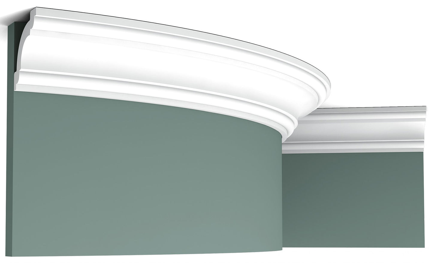 Orac Decor CX124F Cornice Soffitto Parete Poliuretano Flessibile Curvabile Bianco Resistente Agli Urti Calore Termiti Acqua Facile Da Installare Verniciabile Pretrattata Primer Acrilico Impermeabile Interno Esterno Ambienti Umidi Misura 200x4,9x4,9 cm