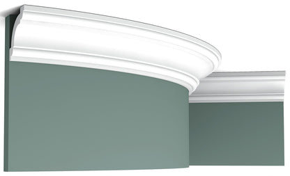 Orac Decor CX124F Cornice Soffitto Parete Poliuretano Flessibile Curvabile Bianco Resistente Agli Urti Calore Termiti Acqua Facile Da Installare Verniciabile Pretrattata Primer Acrilico Impermeabile Interno Esterno Ambienti Umidi Misura 200x4,9x4,9 cm