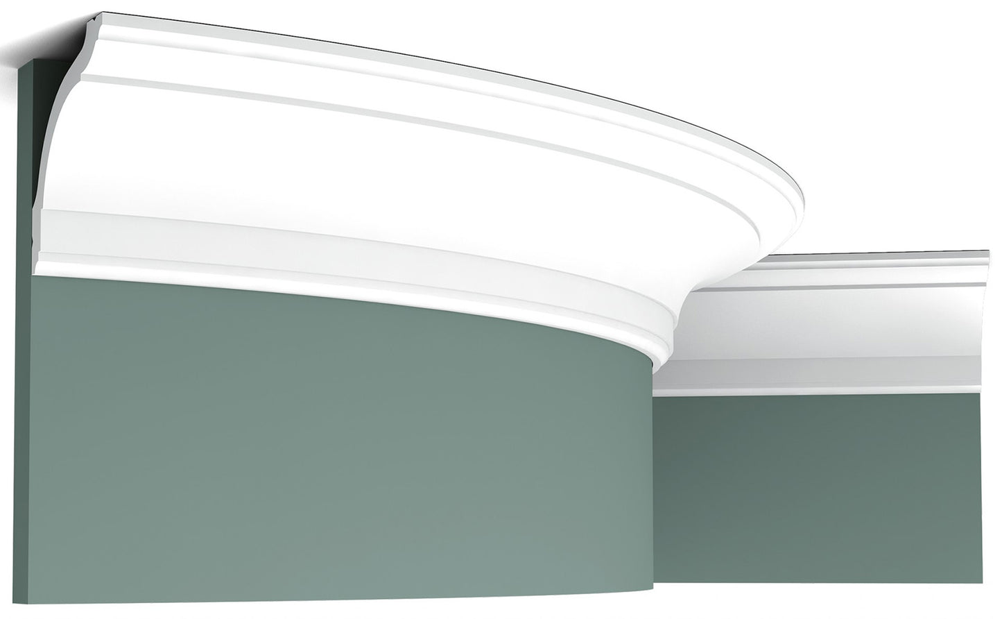 Orac Decor CX127F Cornice Soffitto Parete Poliuretano Flessibile Curvabile Bianco Resistente Agli Urti Calore Termiti Acqua Facile Da Installare Verniciabile Pretrattata Primer Acrilico Impermeabile Interno Esterno Ambienti Umidi Misura 200x9,4x9,4 cm