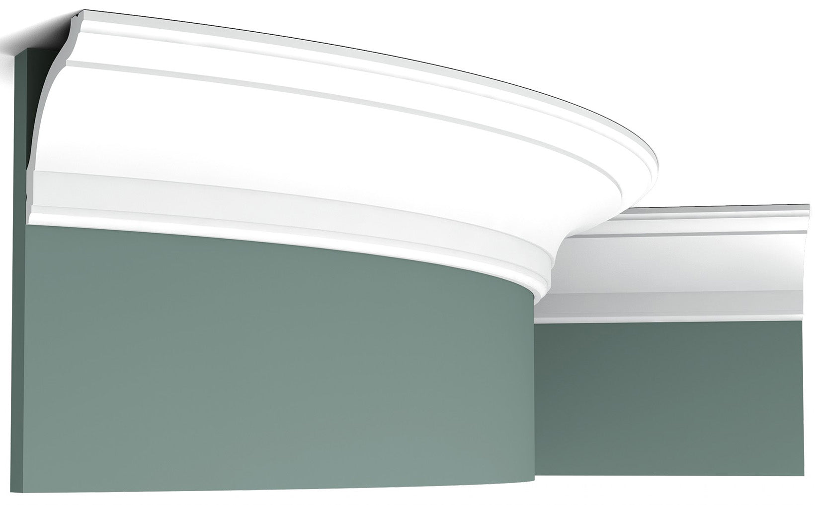 Orac Decor CX127F Cornice Soffitto Parete Poliuretano Flessibile Curvabile Bianco Resistente Agli Urti Calore Termiti Acqua Facile Da Installare Verniciabile Pretrattata Primer Acrilico Impermeabile Interno Esterno Ambienti Umidi Misura 200x9,4x9,4 cm