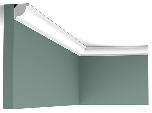 Orac Decor CX132 Cornice Soffitto Parete Duropolymer® Polistirene Ad Alta Densità Bianco Resistente Agli Urti Calore Acqua Facile Da Installare Verniciabile Pretrattata Primer Acrilico Impermeabile Per Interno ed Esterno Ambienti Umidi Misura 200x2x2 cm