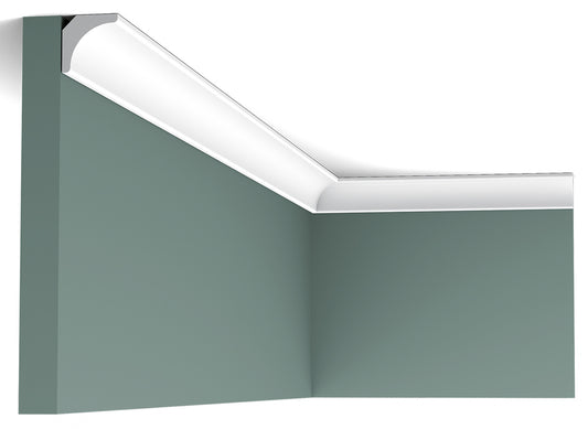 Orac Decor CX133 Cornice Soffitto Parete Duropolymer® Polistirene Ad Alta Densità Bianco Resistente Agli Urti Calore Acqua Facile Da Installare Verniciabile Pretrattata Primer Acrilico Impermeabile Per Interno ed Esterno Ambienti Umidi Misura 200x2x2 cm