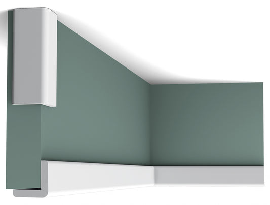 Orac Decor CX134 Cornice Soffitto Parete Duropolymer® Polistirene Ad Alta Densità Bianco Resistente Agli Urti Calore Acqua Facile Da Installare Verniciabile Pretrattata Primer Acrilico Impermeabile Per Interno ed Esterno Ambienti Umidi Misura 200x3x3 cm