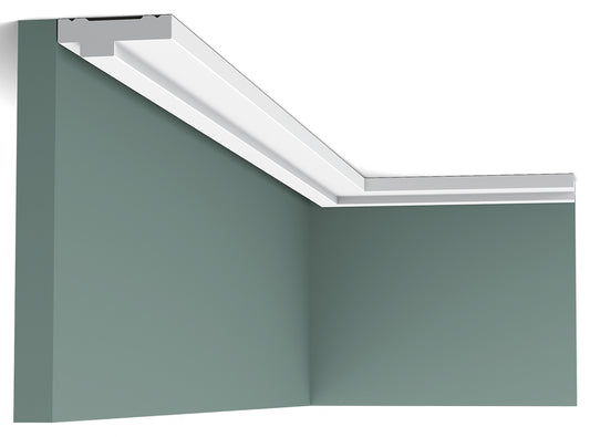 Orac Decor CX160 Cornice Soffitto Parete Duropolymer® Polistirene Ad Alta Densità Bianco Resistente Agli Urti Calore Acqua Facile Da Installare Verniciabile Pretrattata Primer Acrilico Impermeabile Interno ed Esterno Ambienti Umidi Misura 200x1,3x3,9 cm