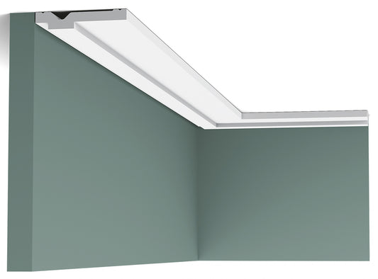Orac Decor CX161 Cornice Soffitto Parete Duropolymer® Polistirene Ad Alta Densità Bianco Resistente Agli Urti Calore Acqua Facile Da Installare Verniciabile Pretrattata Primer Acrilico Impermeabile Interno ed Esterno Ambienti Umidi Misura 200x1,3x6,9 cm