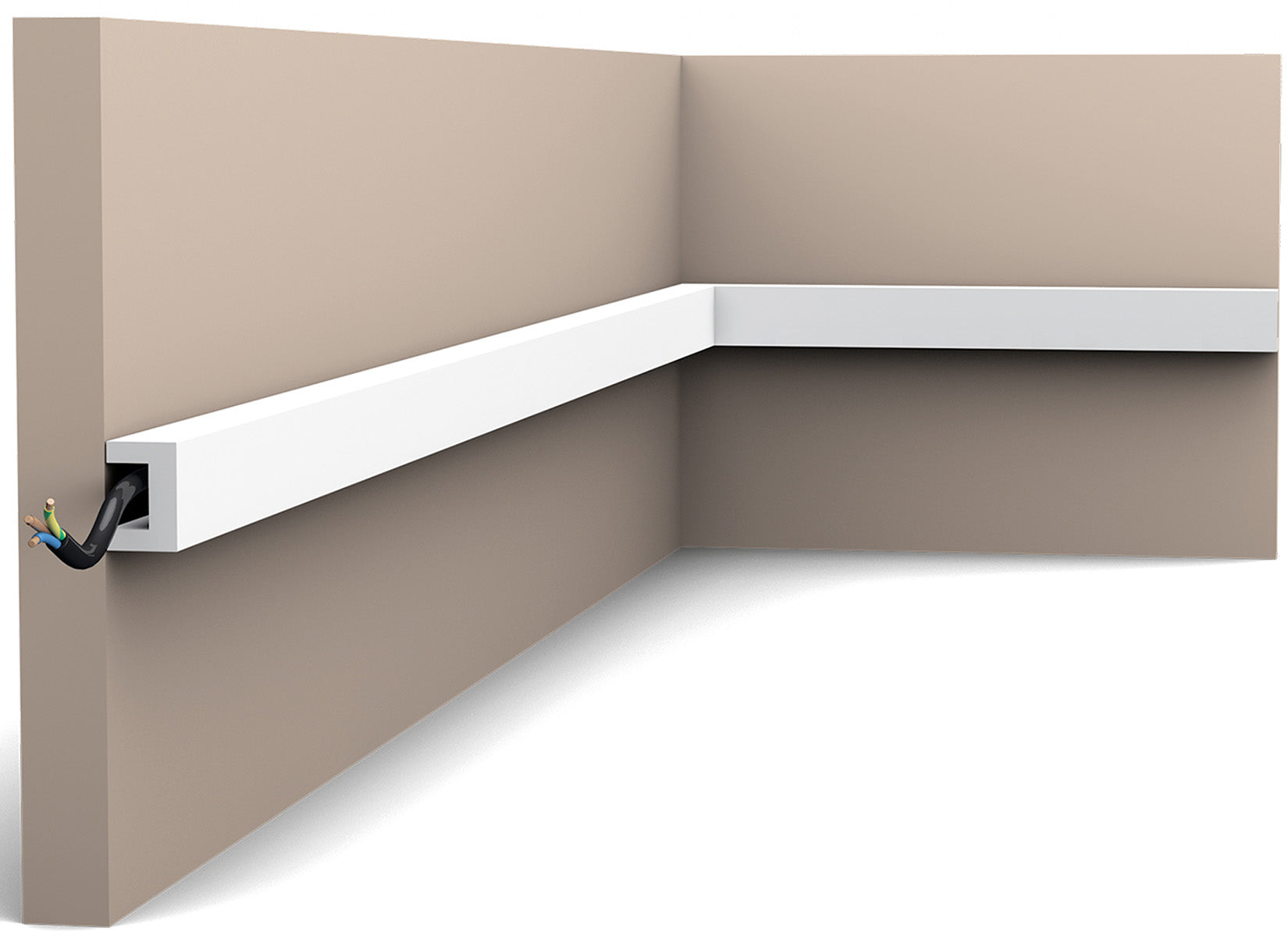 Orac Decor CX190 Cornice Soffitto Parete Duropolymer® Polistirene Ad Alta Densità Bianco Resistente Agli Urti Calore Acqua Illuminazione Indiretta Verniciabile Pretrattata Primer Acrilico Impermeabile Per Interno Esterno Ambienti Umidi Misura 200x2x3 cm