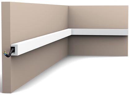 Orac Decor CX190 Cornice Soffitto Parete Duropolymer® Polistirene Ad Alta Densità Bianco Resistente Agli Urti Calore Acqua Illuminazione Indiretta Verniciabile Pretrattata Primer Acrilico Impermeabile Per Interno Esterno Ambienti Umidi Misura 200x2x3 cm