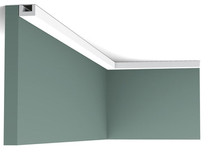 Orac Decor CX190 Cornice Soffitto Parete Duropolymer® Polistirene Ad Alta Densità Bianco Resistente Agli Urti Calore Acqua Illuminazione Indiretta Verniciabile Pretrattata Primer Acrilico Impermeabile Per Interno Esterno Ambienti Umidi Misura 200x2x3 cm
