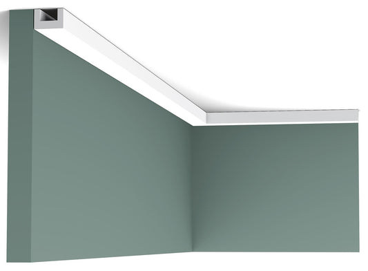 Orac Decor CX190 Cornice Soffitto Parete Duropolymer® Polistirene Ad Alta Densità Bianco Resistente Agli Urti Calore Acqua Illuminazione Indiretta Verniciabile Pretrattata Primer Acrilico Impermeabile Per Interno Esterno Ambienti Umidi Misura 200x2x3 cm