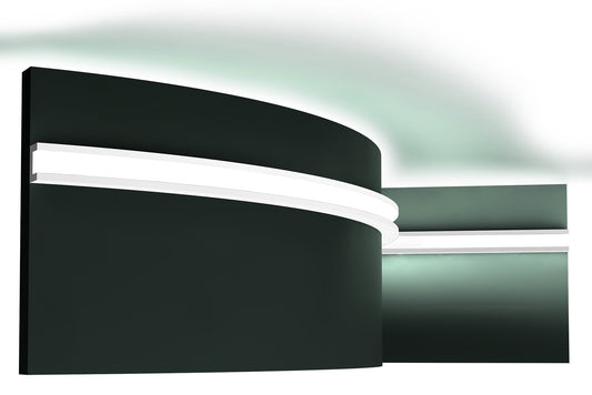 Orac Decor CX190F Cornice Soffitto Parete Poliuretano Flessibile Curvabile Bianco Resistente Agli Urti Calore Termiti Acqua Illuminazione Indiretta Verniciabile Pretrattata Primer Acrilico Impermeabile Interno Esterno Ambienti Umidi Misura 200x2x3 cm