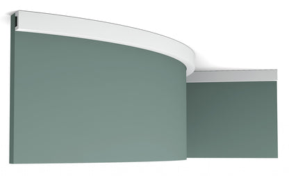 Orac Decor CX190F Cornice Soffitto Parete Poliuretano Flessibile Curvabile Bianco Resistente Agli Urti Calore Termiti Acqua Illuminazione Indiretta Verniciabile Pretrattata Primer Acrilico Impermeabile Interno Esterno Ambienti Umidi Misura 200x2x3 cm