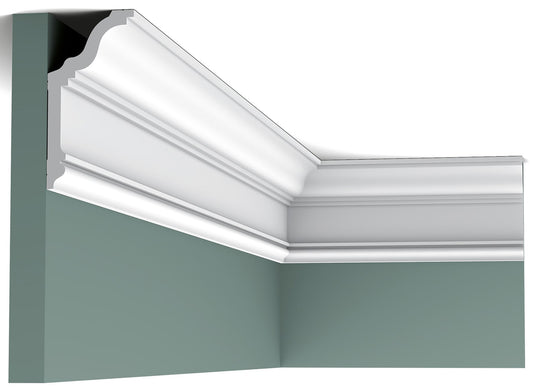 Orac Decor CX192 Cornice Soffitto Parete Duropolymer® Polistirene Ad Alta Densità Bianco Resistente Agli Urti Calore Acqua Facile Da Installare Verniciabile Pretrattata Primer Acrilico Impermeabile Per Interno ed Esterno Ambienti Umidi Misura 200x12x6 cm