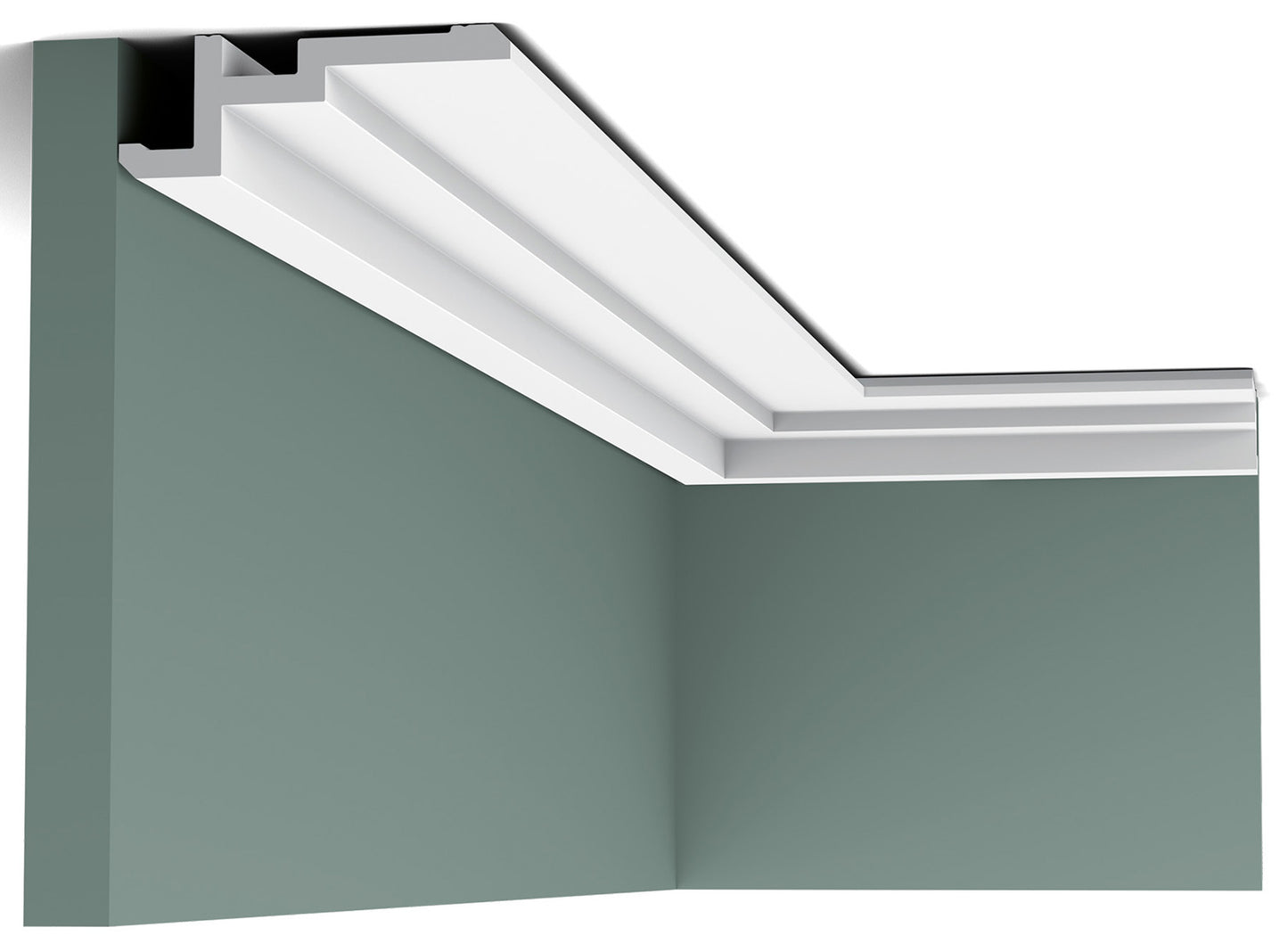 Orac Decor CX196 Cornice Soffitto Parete Duropolymer® Polistirene Ad Alta Densità Bianco Resistente Agli Urti Calore Acqua Illuminazione Indiretta Verniciabile Pretrattata Primer Acrilico Impermeabile Per Interno Esterno Ambienti Umidi Misura 200x4x11,3cm