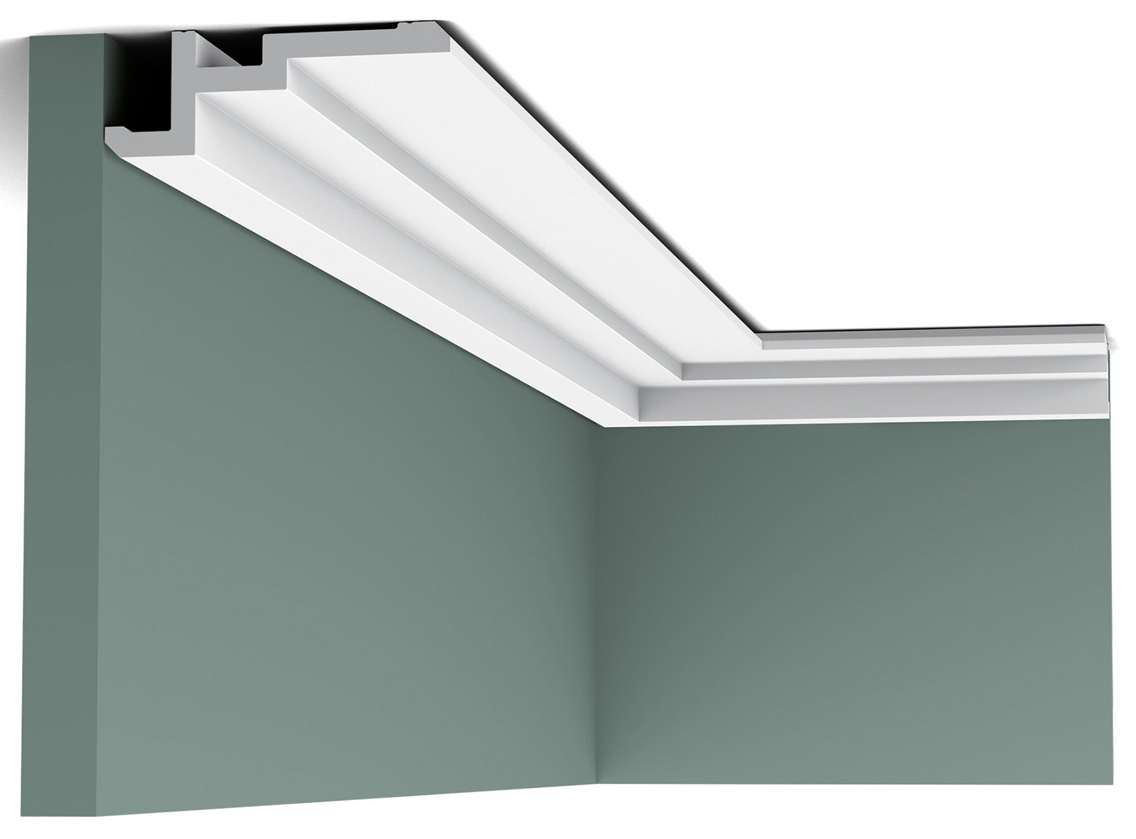 Orac Decor CX196 Cornice Soffitto Parete Duropolymer® Polistirene Ad Alta Densità Bianco Resistente Agli Urti Calore Acqua Illuminazione Indiretta Verniciabile Pretrattata Primer Acrilico Impermeabile Per Interno Esterno Ambienti Umidi Misura 200x4x11,3cm