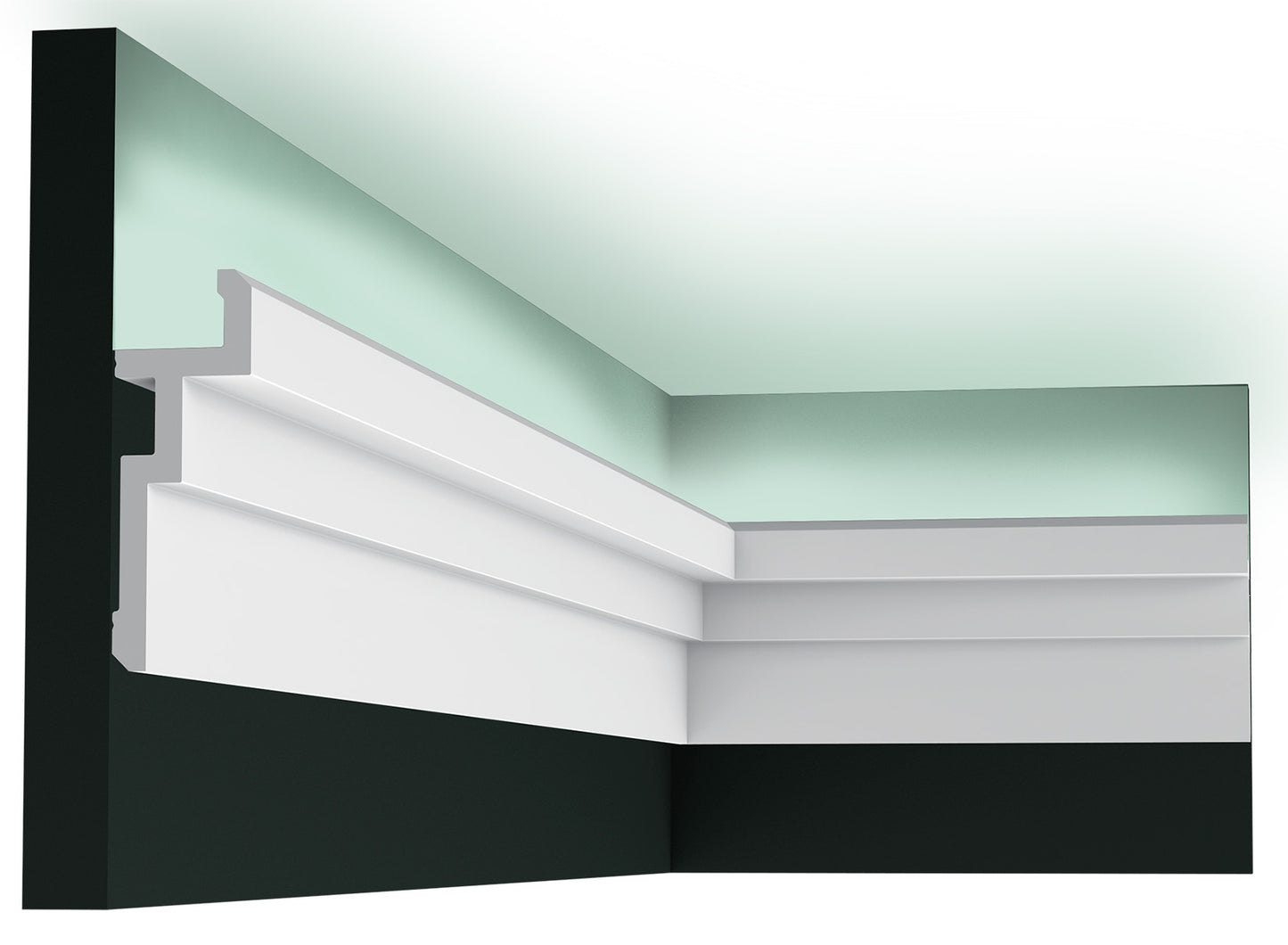 Orac Decor CX196 Cornice Soffitto Parete Duropolymer® Polistirene Ad Alta Densità Bianco Resistente Agli Urti Calore Acqua Illuminazione Indiretta Verniciabile Pretrattata Primer Acrilico Impermeabile Per Interno Esterno Ambienti Umidi Misura 200x4x11,3cm