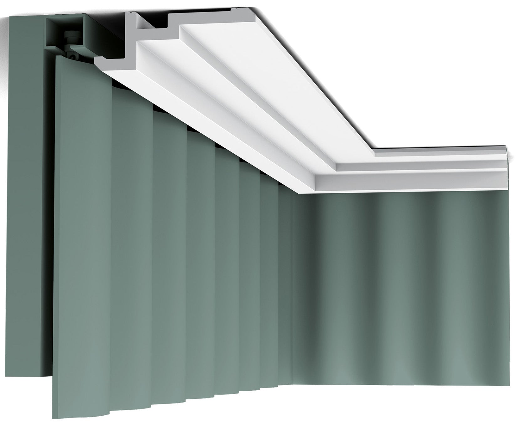 Orac Decor CX196 Cornice Soffitto Parete Duropolymer® Polistirene Ad Alta Densità Bianco Resistente Agli Urti Calore Acqua Illuminazione Indiretta Verniciabile Pretrattata Primer Acrilico Impermeabile Per Interno Esterno Ambienti Umidi Misura 200x4x11,3cm
