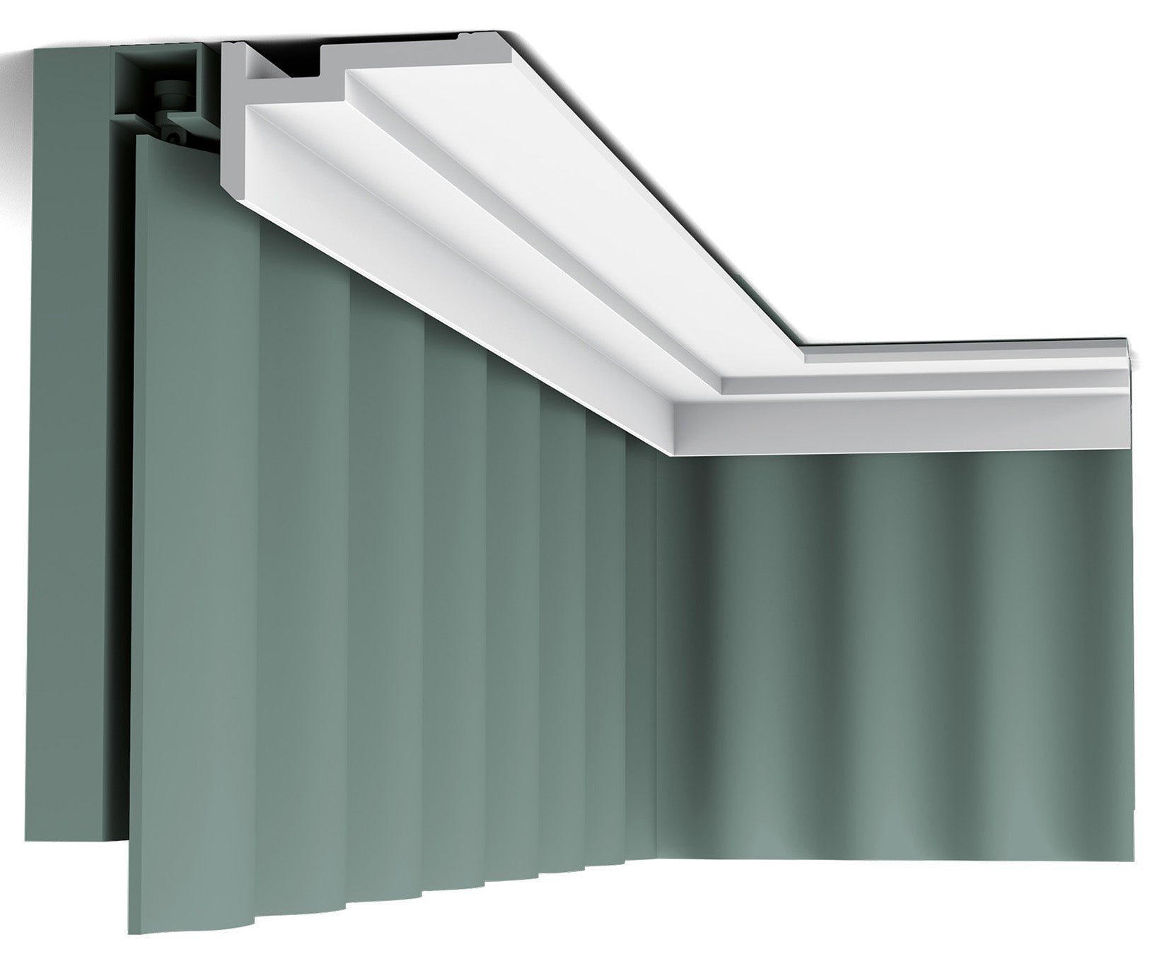 Orac Decor CX197 Cornice Soffitto Parete Duropolymer® Polistirene Ad Alta Densità Bianco Resistente Agli Urti Calore Acqua Illuminazione Indiretta Verniciabile Pretrattata Primer Acrilico Impermeabile Per Interno Esterno Ambienti Umidi Misura 200x5x9,3 cm