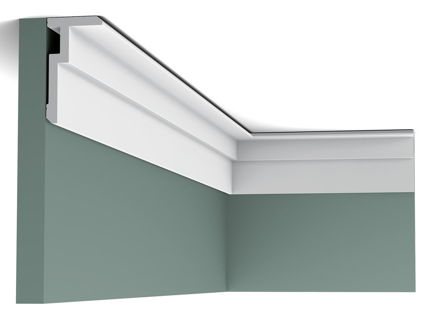 Orac Decor CX197 Cornice Soffitto Parete Duropolymer® Polistirene Ad Alta Densità Bianco Resistente Agli Urti Calore Acqua Illuminazione Indiretta Verniciabile Pretrattata Primer Acrilico Impermeabile Per Interno Esterno Ambienti Umidi Misura 200x5x9,3 cm