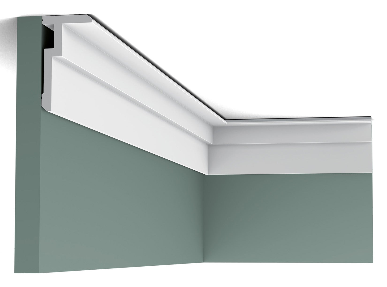 Orac Decor CX197 Cornice Soffitto Parete Duropolymer® Polistirene Ad Alta Densità Bianco Resistente Agli Urti Calore Acqua Illuminazione Indiretta Verniciabile Pretrattata Primer Acrilico Impermeabile Per Interno Esterno Ambienti Umidi Misura 200x5x9,3 cm