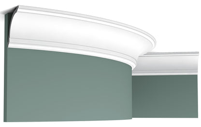 Orac Decor CX199F Cornice Soffitto Parete Poliuretano Flessibile Flex Curvabile Bianco Resistente Agli Urti Calore Termiti Acqua Facile Da Installare Verniciabile Pretrattata Primer Acrilico Impermeabile Interno Esterno Ambienti Umidi Misura 200x8x8 cm