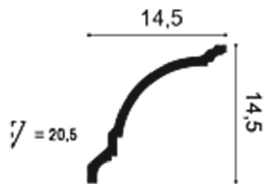 Orac Decor CX203 Cornice Soffitto Parete Duropolymer® Polistirene Ad Alta Densità Bianco Resistente Agli Urti Calore Facile Da Installare Verniciabile Pretrattata Primer Acrilico Impermeabile Per Interno ed Esterno Ambienti Umidi Misura 200x14,5x14,5 cm