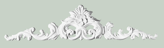 Orac Decor D170 Frontone Porta Decorazione Arredo Purotouch® Poliuretano Alta Densità Bianco Resistente Agli Urti Calore Facile Da Installare Verniciabile Pretrattata Primer Acrilico Impermeabile Per Interno ed Esterno Ambienti Umidi Misura 105x24,5x3,2cm