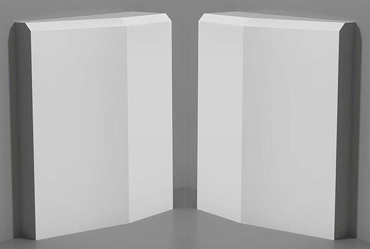 Orac Decor D330LR Base Per Porta Destra e Sinistra Duropolymer® Polistirene Alta Densità Bianco Resistente Agli Urti Calore Facile Da Installare Verniciabile Pretrattato Primer Acrilico Impermeabile Interno ed Esterno Ambienti Umidi Misura 12,6x4,1x16 cm