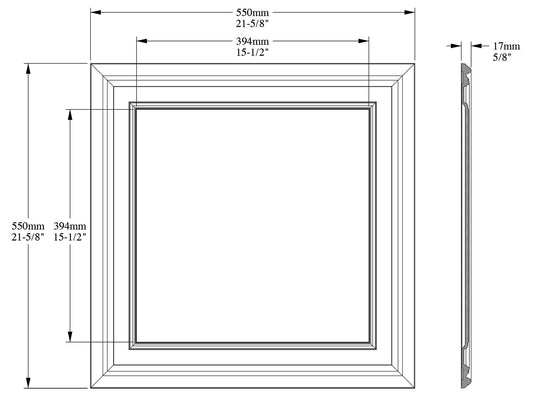 Orac Decor D503 Pannello Per Porta Decoro Arredo Duropolymer® Polistirene Alta Densità Bianco Resistente Agli Urti Calore Facile Da Installare Verniciabile Pretrattato Primer Acrilico Impermeabile Per Interno ed Esterno Ambienti Umidi Misura 55x55x1,7 cm