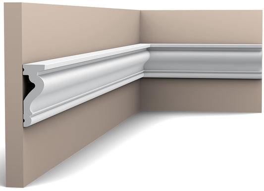 Orac Decor DX174-2300 Cornice Multifunzionale Parete Duropolymer® Polistirene Ad Alta Densità Bianco Resistente Agli Urti Calore Acqua Facile Da Installare Verniciabile Pretrattata Primer Acrilico Impermeabile Interno Esterno Ambienti Umidi 230x6x2,2 cm