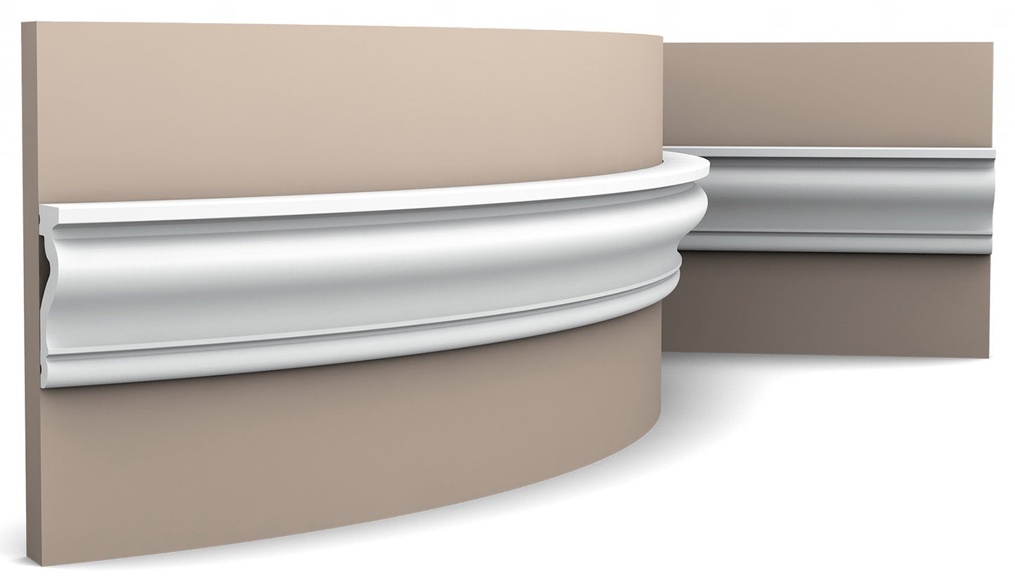 Orac Decor DX174F Cornice Multifunzionale Parete Poliuretano Flessibile Curvabile Bianco Resistente Agli Urti Calore Termiti Acqua Facile Da Installare Verniciabile Pretrattata Primer Acrilico Impermeabile Interno Esterno Ambienti Umidi Misura 200x6x2,2cm