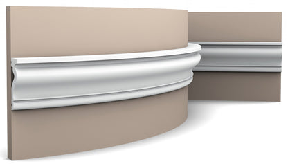 Orac Decor DX174F Cornice Multifunzionale Parete Poliuretano Flessibile Curvabile Bianco Resistente Agli Urti Calore Termiti Acqua Facile Da Installare Verniciabile Pretrattata Primer Acrilico Impermeabile Interno Esterno Ambienti Umidi Misura 200x6x2,2cm