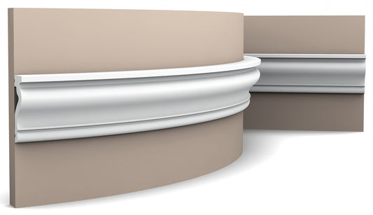 Orac Decor DX174F Cornice Multifunzionale Parete Poliuretano Flessibile Curvabile Bianco Resistente Agli Urti Calore Termiti Acqua Facile Da Installare Verniciabile Pretrattata Primer Acrilico Impermeabile Interno Esterno Ambienti Umidi Misura 200x6x2,2cm