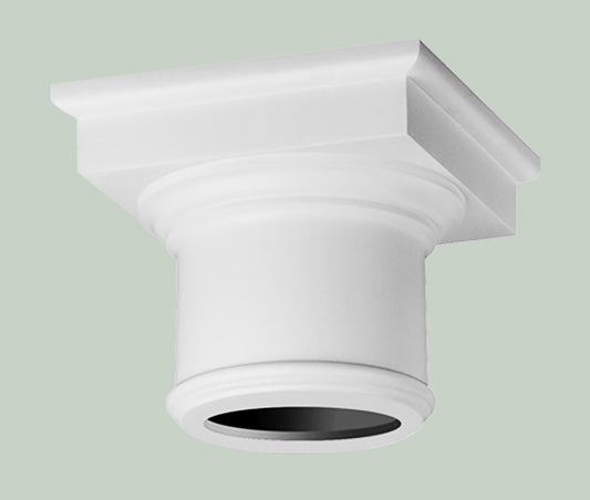 Orac Decor K1112 Capitello Per Colonna Intera Tonda Duropolymer® Polistirene Alta Densità Bianco Resistente Agli Urti Calore Acqua Facile Da Installare Verniciabile Pretrattato Primer Acrilico Impermeabile Interno Esterno Ambienti Umidi 36,5x36,5x30 cm