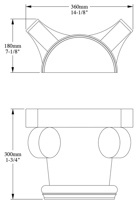 Orac Decor K1121 Capitello Per Mezza Colonna Stile Corinzio Duropolymer® Polistirene Alta Densità Bianco Resistente Agli Urti Calore Facile Da Installare Verniciabile Pretrattato Primer Acrilico Impermeabile Interno Esterno Ambienti Umidi 36x18x30 cm