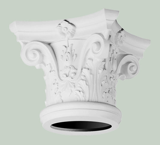 Orac Decor K1122 Capitello Per Colonna Intera Stile Corinzio Duropolymer® Polistirene Alta Densità Bianco Resistente Agli Urti Calore Facile Da Installare Verniciabile Pretrattato Primer Acrilico Impermeabile Interno Esterno Ambienti Umidi 36x36x30 cm