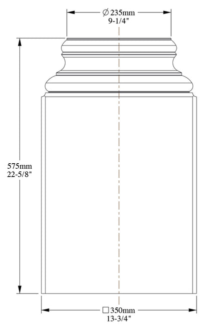 Orac Decor K1132 Base Piedistallo Per Colonna Intera Purotouch® Poliuretano Alta Densità Bianco Resistente Agli Urti Calore Acqua Facile Da Installare Verniciabile Pretrattato Primer Acrilico Impermeabile Interno Esterno Ambienti Umidi 35x35x57,5 cm