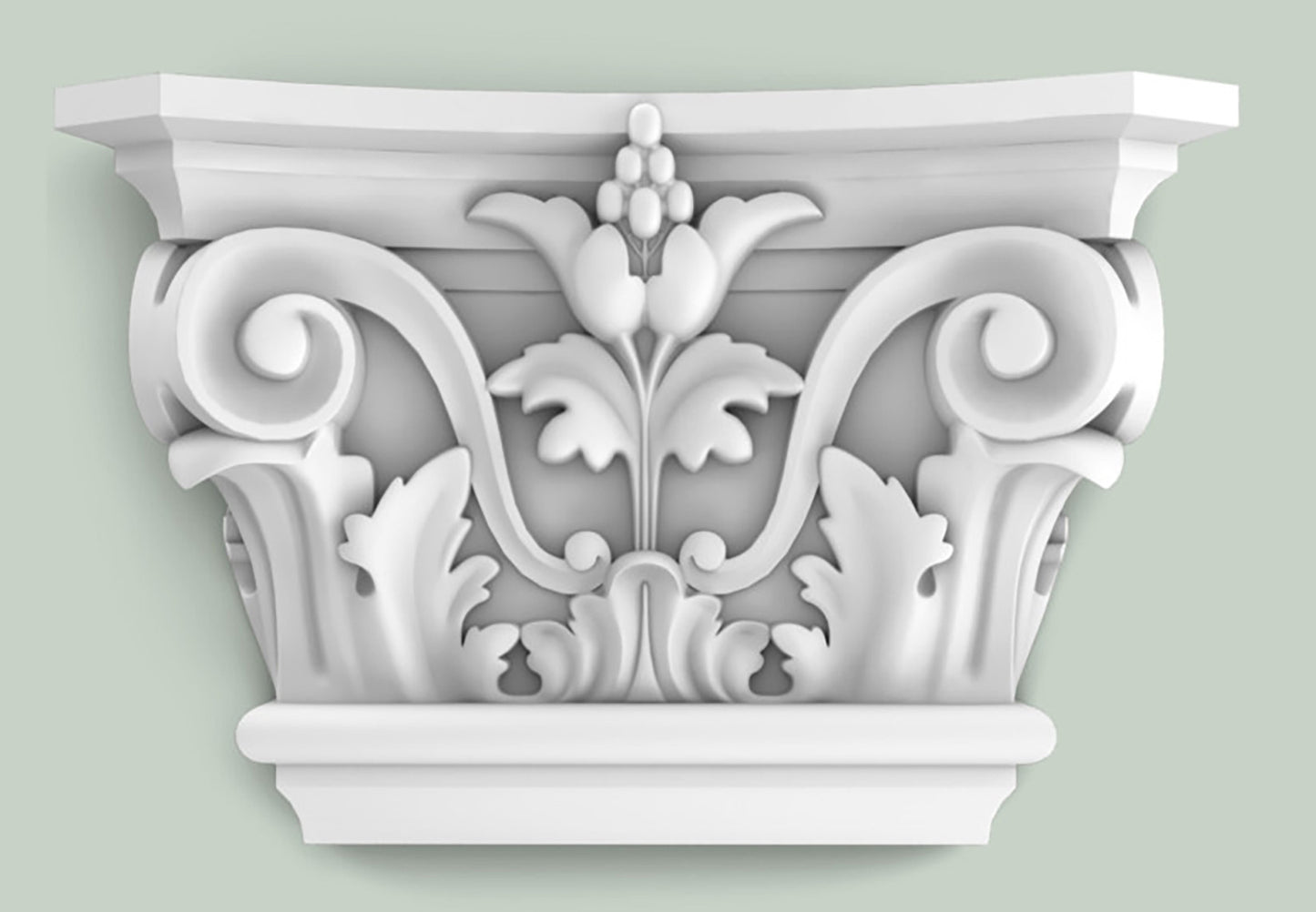 Orac Decor K201 Capitello Chiusura Decorazione Arredo Purotouch® Poliuretano Alta Densità Bianco Resistente Agli Urti Calore Acqua Facile Da Installare Verniciabile Pretrattato Primer Acrilico Impermeabile Interno Esterno Ambienti Umidi 22,8x6,2x14,9 cm