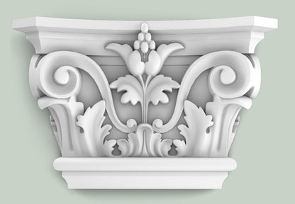 Orac Decor K201 Capitello Chiusura Decorazione Arredo Purotouch® Poliuretano Alta Densità Bianco Resistente Agli Urti Calore Acqua Facile Da Installare Verniciabile Pretrattato Primer Acrilico Impermeabile Interno Esterno Ambienti Umidi 22,8x6,2x14,9 cm