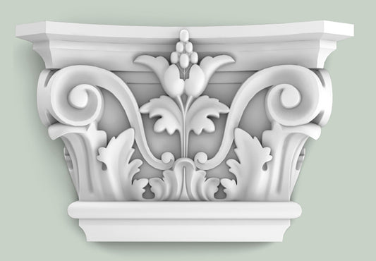 Orac Decor K201 Capitello Chiusura Decorazione Arredo Purotouch® Poliuretano Alta Densità Bianco Resistente Agli Urti Calore Acqua Facile Da Installare Verniciabile Pretrattato Primer Acrilico Impermeabile Interno Esterno Ambienti Umidi 22,8x6,2x14,9 cm